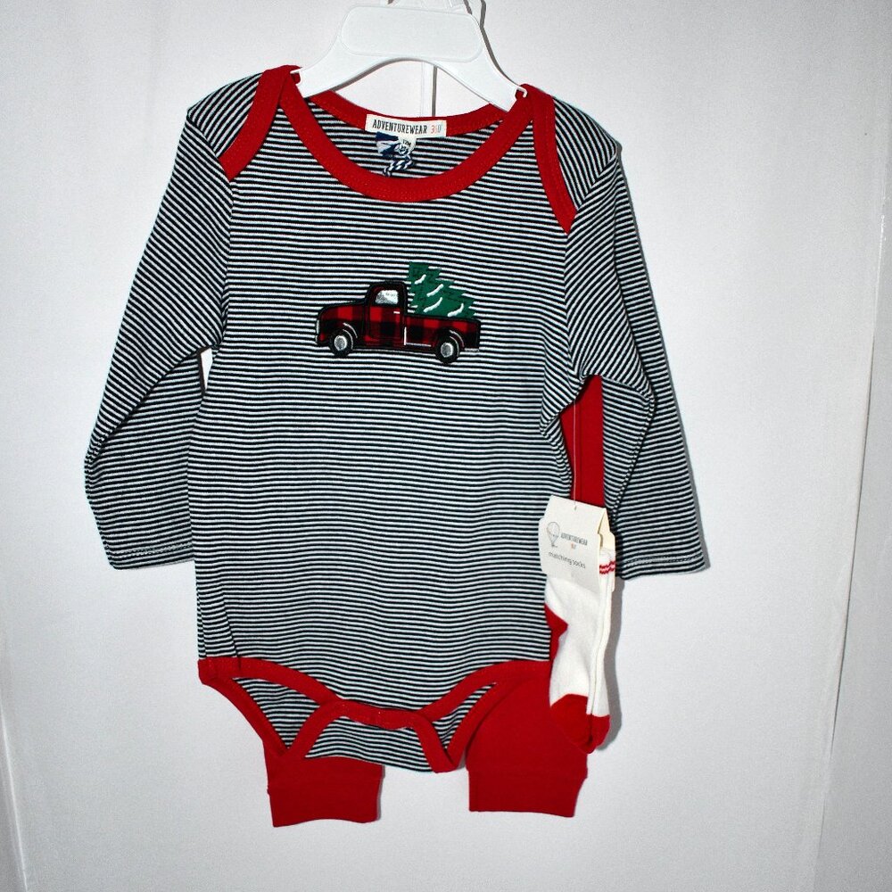 Adventurewear 360  Christmas Truck Long Sleeve Top & Pants Set 12 Months NWT